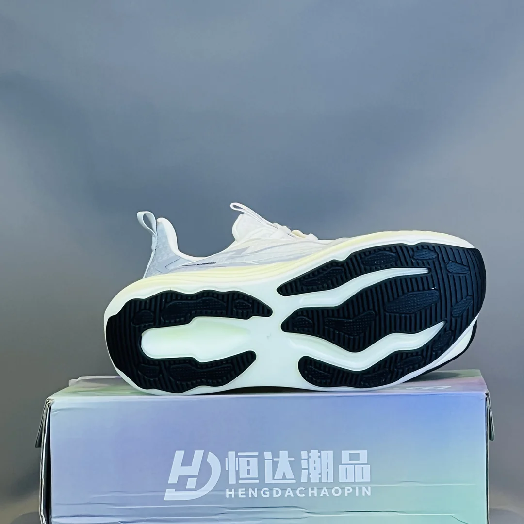White & Ice Blue Lightweight Cushion Running Shoes - Image 2