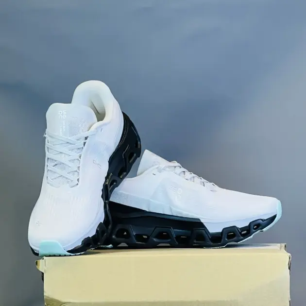 On Cloud QC White & Black Lightweight Running Shoes