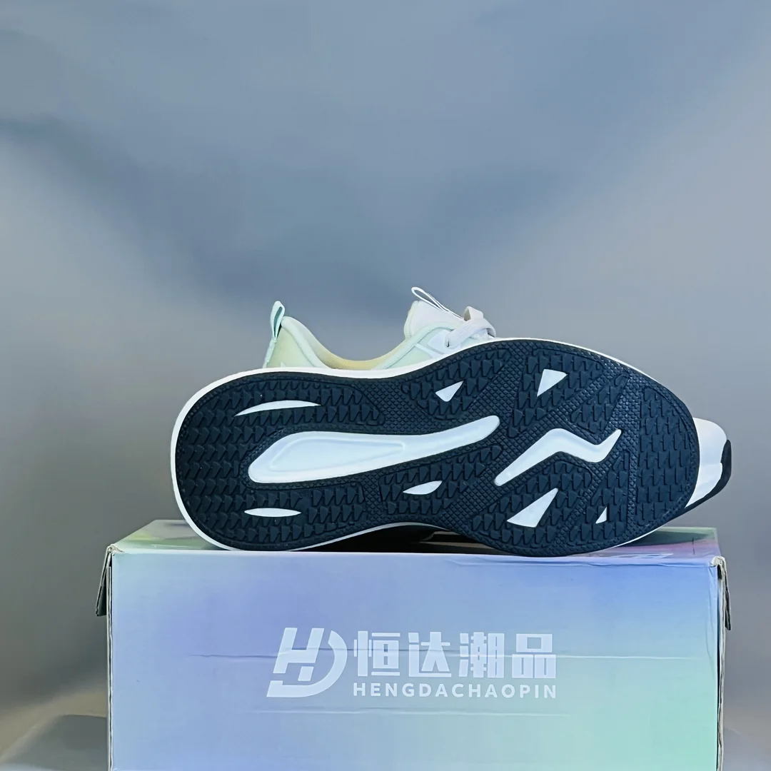 Men's White & Mint Green Chunky Cushion Athletic Sneakers - Image 3