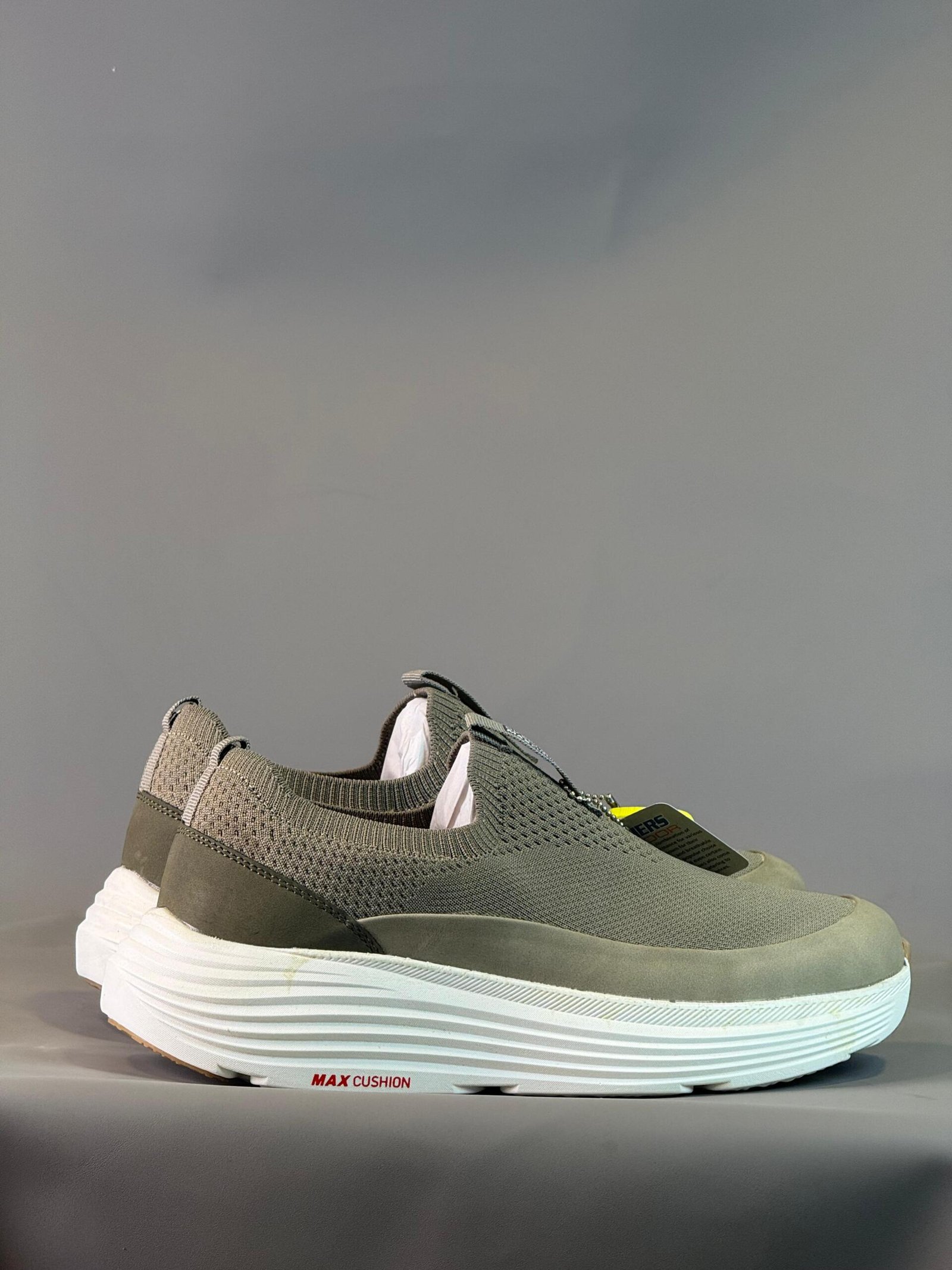 Skechers Max Cushioning Slip-On Sneakers - Olive Green - Image 2