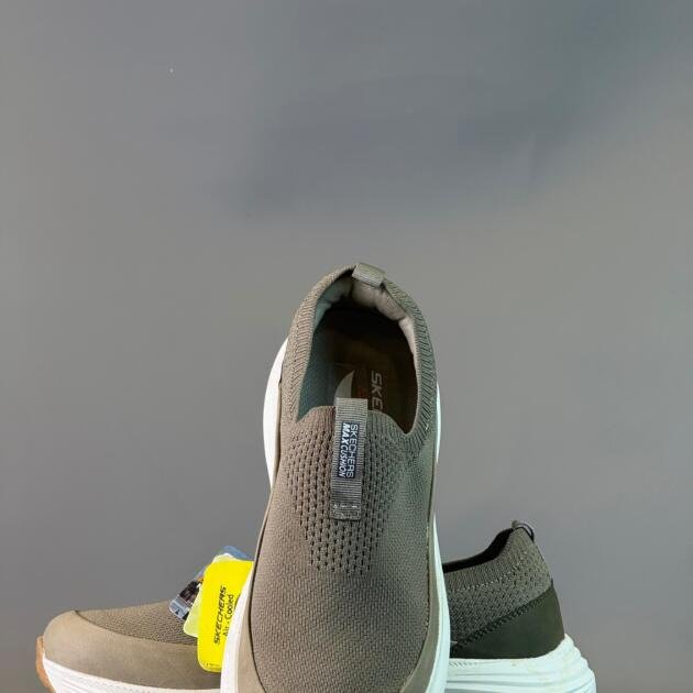 Skechers Max Cushioning Slip-On Sneakers - Olive Green