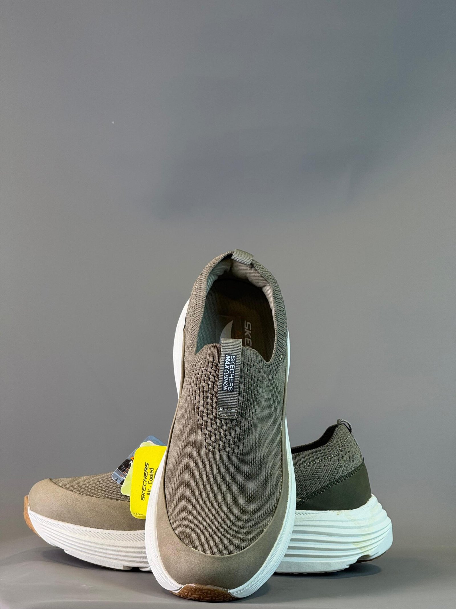 Skechers Max Cushioning Slip-On Sneakers - Olive Green